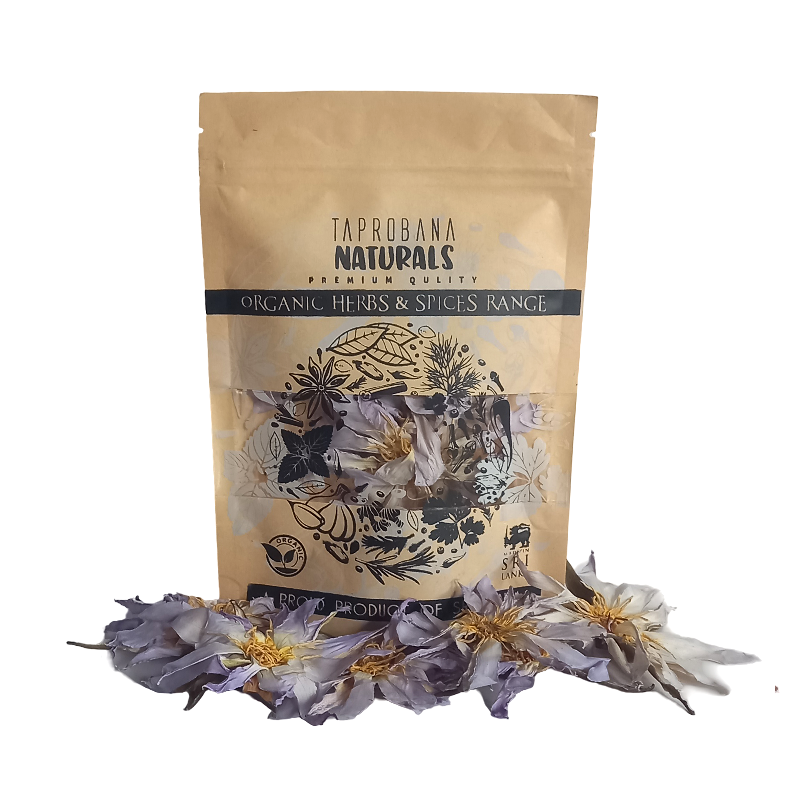 Premium Dried Rare Authentic Blue Lotus | 100% Natural Herbal Tea from Sri Lanka - Taprobana Naturals Organic